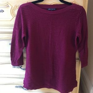 Cable & Gauge burgundy sweater